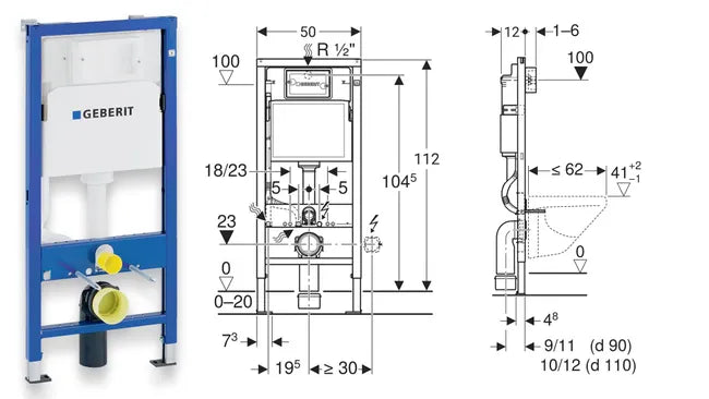 Pack WC GEBERIT bâti-support Duofix + WC