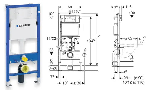 Pack WC GEBERIT bâti-support Duofix + WC
